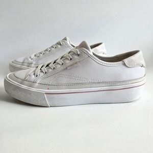 Coach Citysole Platform Lace Up Sneakers, White Leather, 9